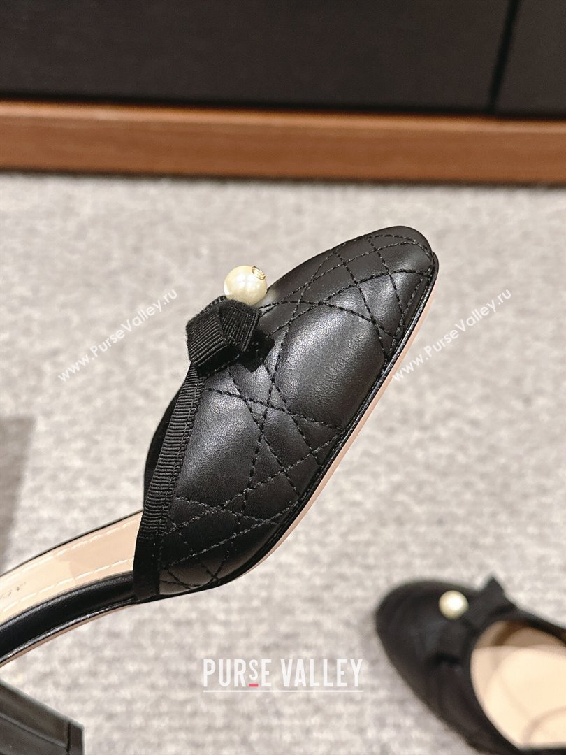 Dior Ballet Pump in Black Quilted Cannage Calfskin 5.5cm Heel 2024 (KL-24092907)