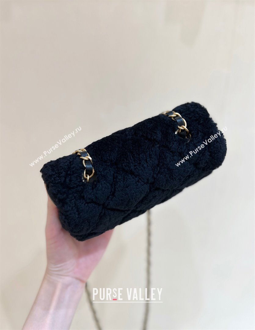 Chanel Shearling Lambskin Mini Flap Bag AS5148 Black 2024 Top Quality (SHUNY-24111105)