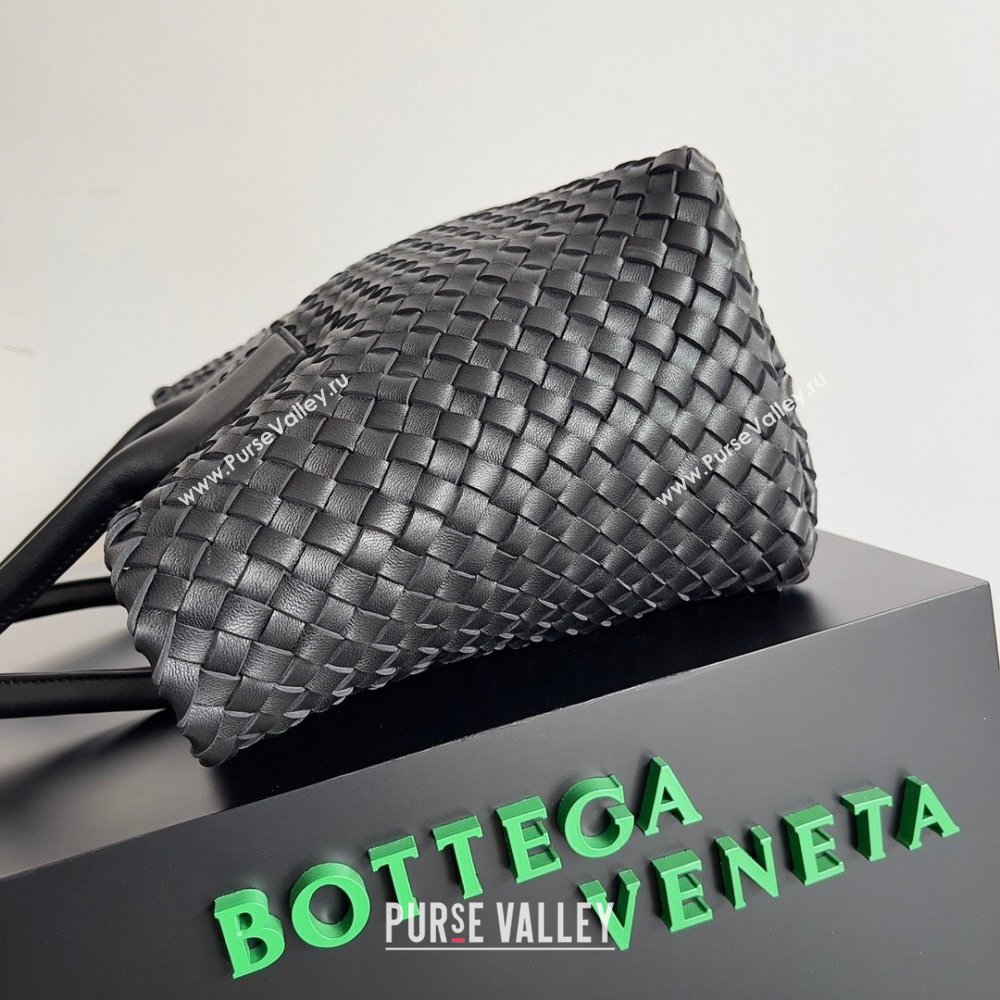 Bottega Veneta Small Cabat Tote Bag in Intreccio Leather 730297 Black 2023 (MS-23101410)