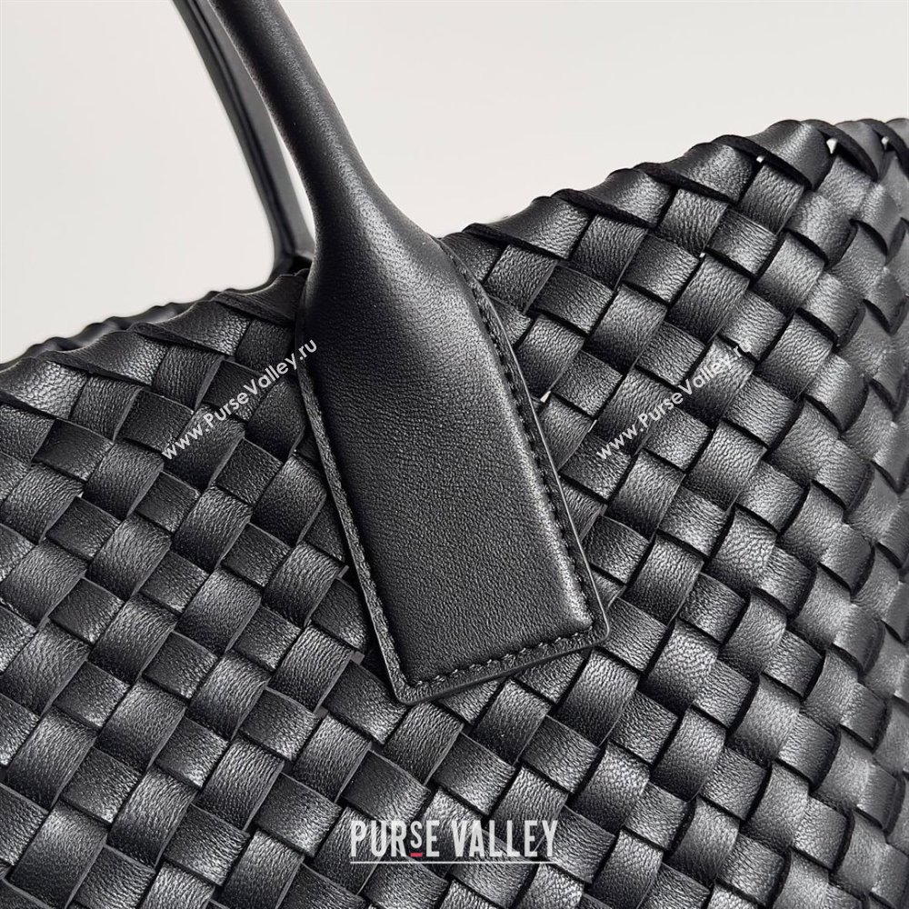 Bottega Veneta Small Cabat Tote Bag in Intreccio Leather 730297 Black 2023 (MS-23101410)