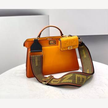 Fendi Peekaboo ISeeU EAST-WEST Bag in Orange Leather 2021 (CL-210917068)