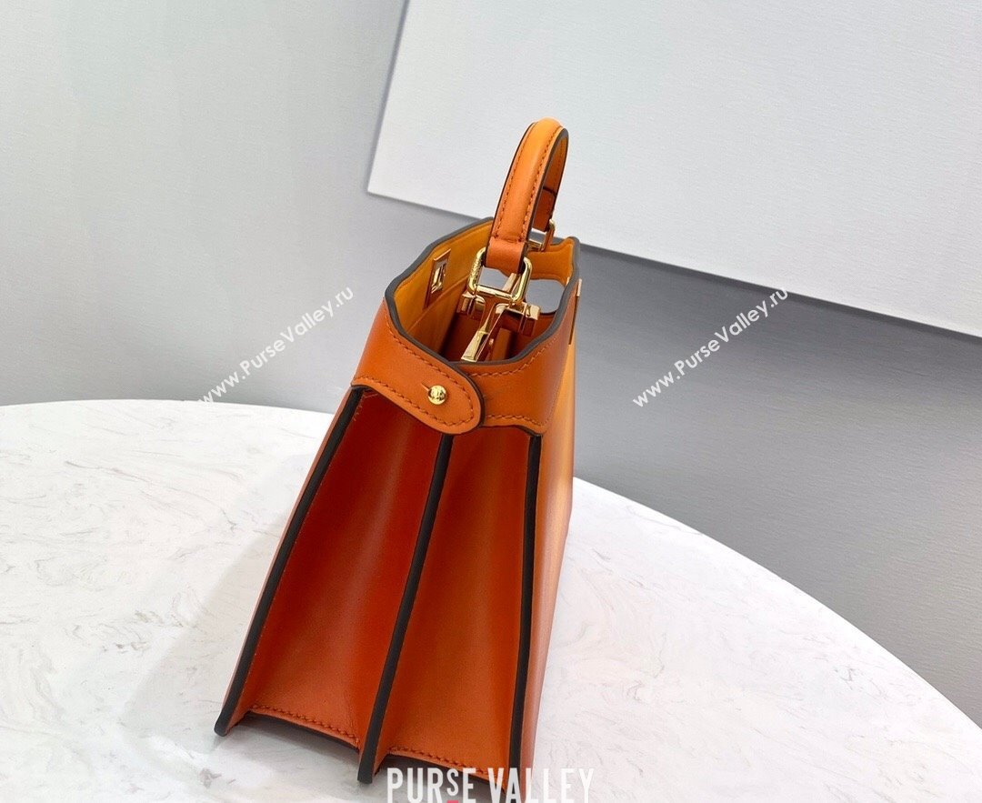 Fendi Peekaboo ISeeU EAST-WEST Bag in Orange Leather 2021 (CL-210917068)