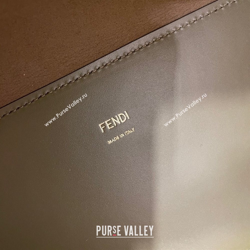 Fendi Sunshine Medium Shopper Leather Tote Bag Green 2021 (AFEI-21031907)