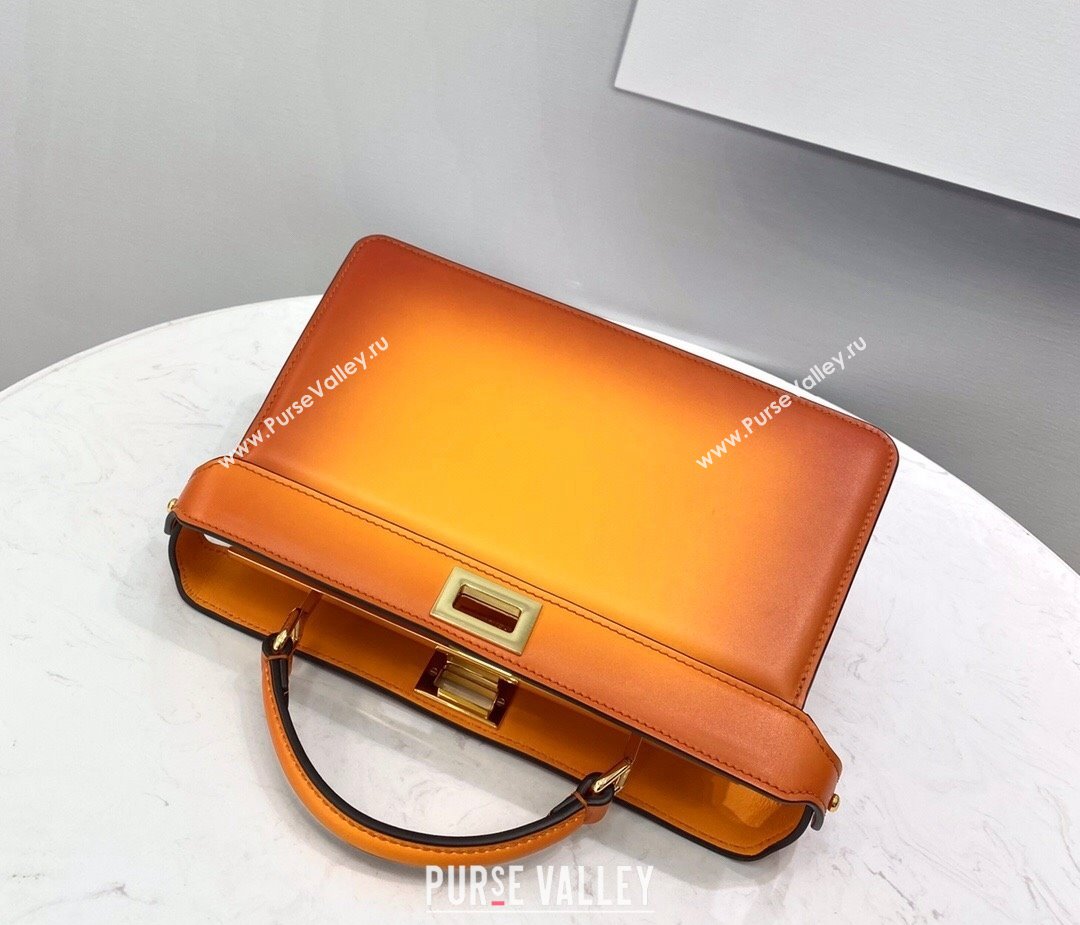 Fendi Peekaboo ISeeU EAST-WEST Bag in Orange Leather 2021 (CL-210917068)