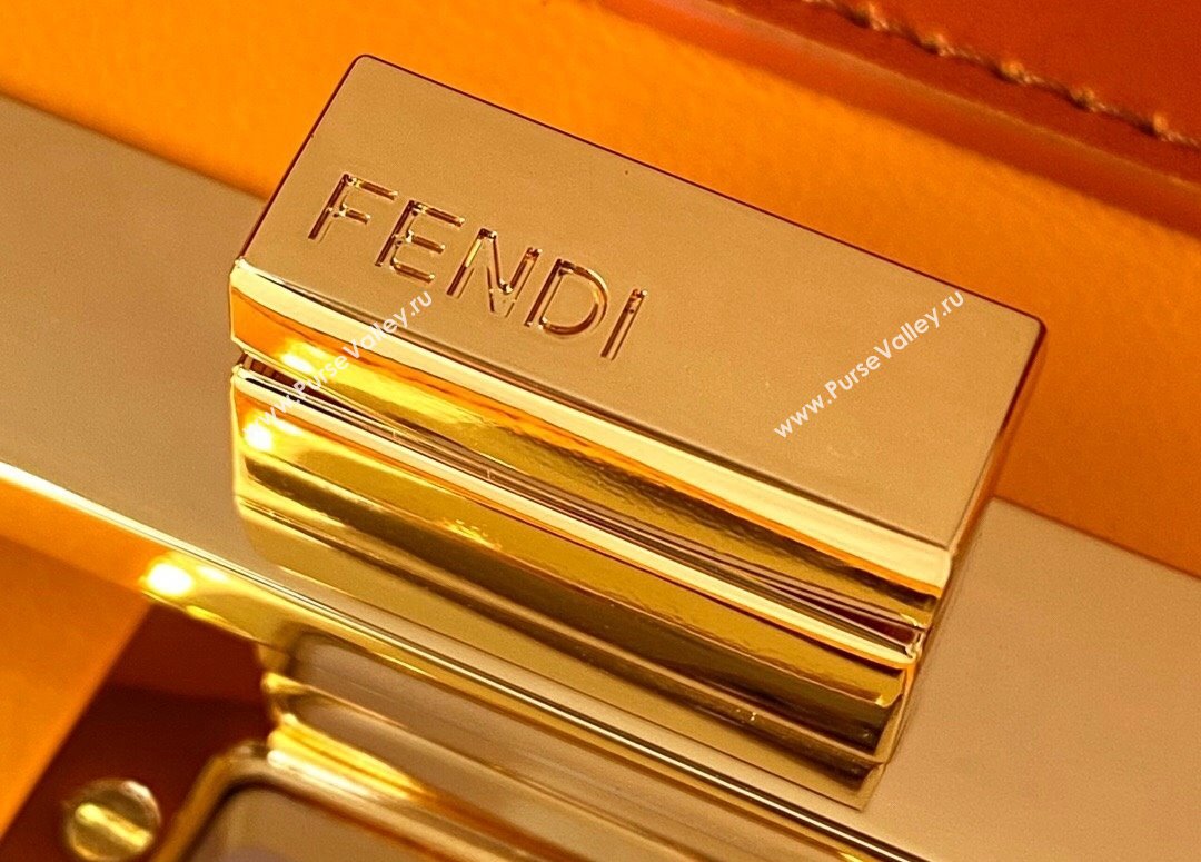 Fendi Peekaboo ISeeU EAST-WEST Bag in Orange Leather 2021 (CL-210917068)