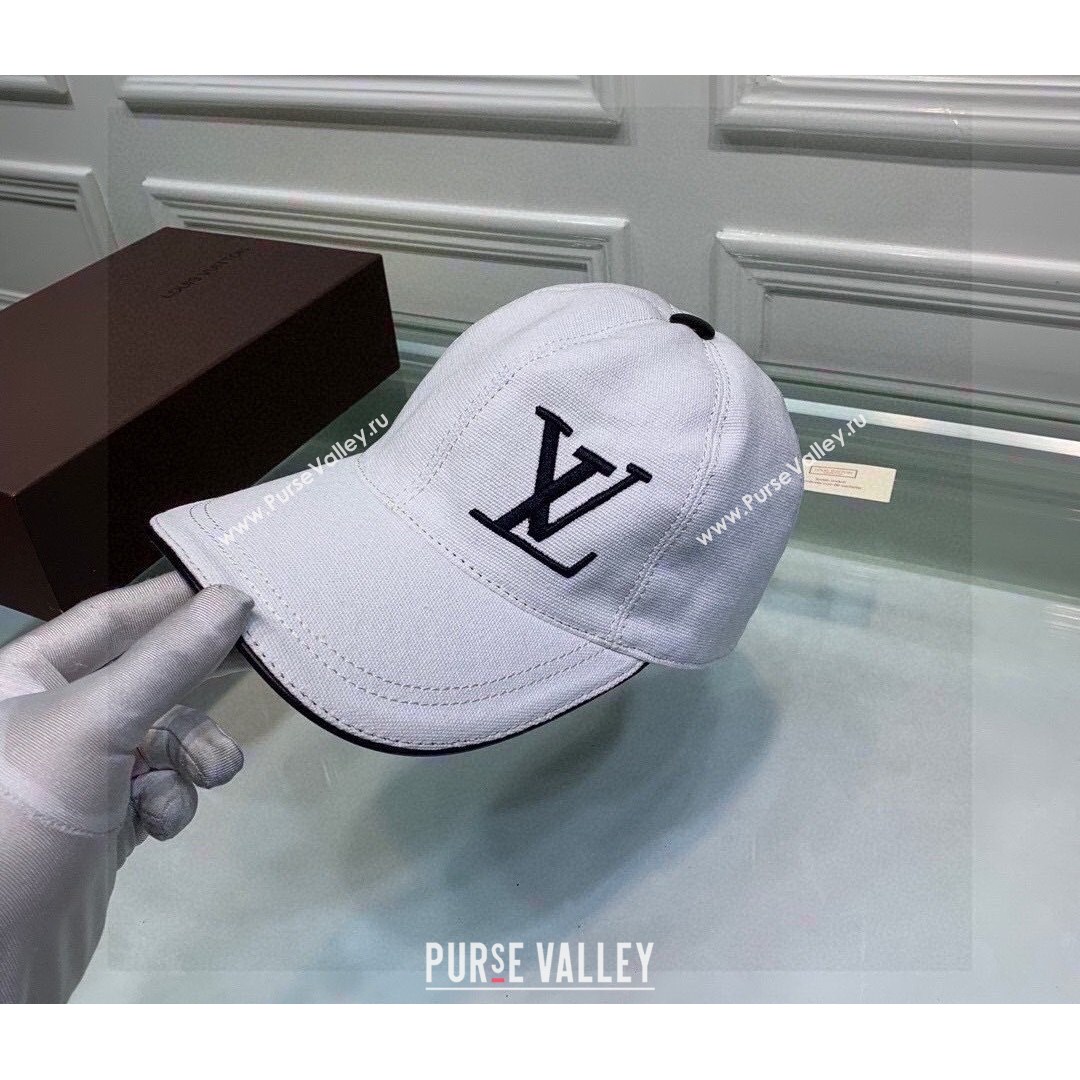 Louis Vuitton Canvas Baseball Hat White 2021 05 (XMN-21081840)