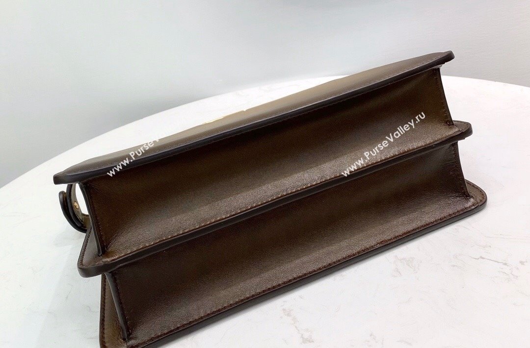 Fendi Peekaboo ISeeU EAST-WEST Bag in Khaki Green Leather 2021 (CL-210917071)