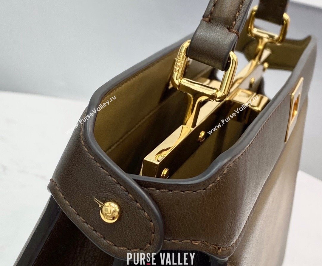 Fendi Peekaboo ISeeU EAST-WEST Bag in Khaki Green Leather 2021 (CL-210917071)