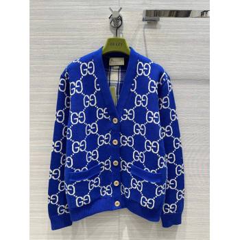 Gucci Wool Cardigan G022613 Blue 2024 (Q-24022613)