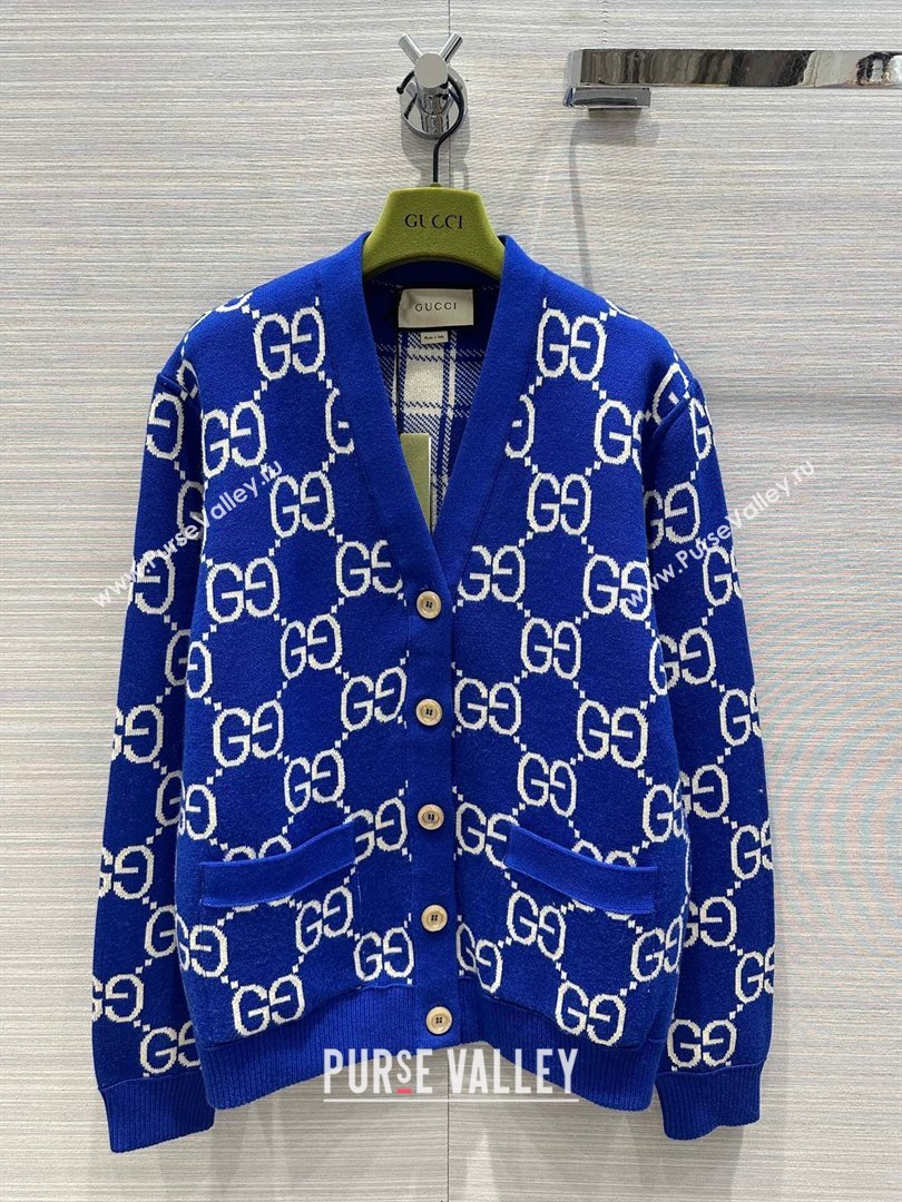 Gucci Wool Cardigan G022613 Blue 2024 (Q-24022613)