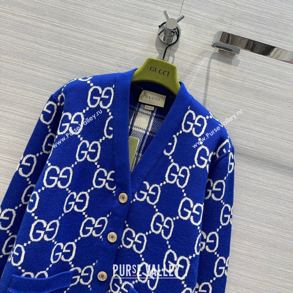 Gucci Wool Cardigan G022613 Blue 2024 (Q-24022613)
