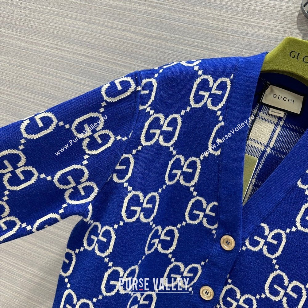Gucci Wool Cardigan G022613 Blue 2024 (Q-24022613)