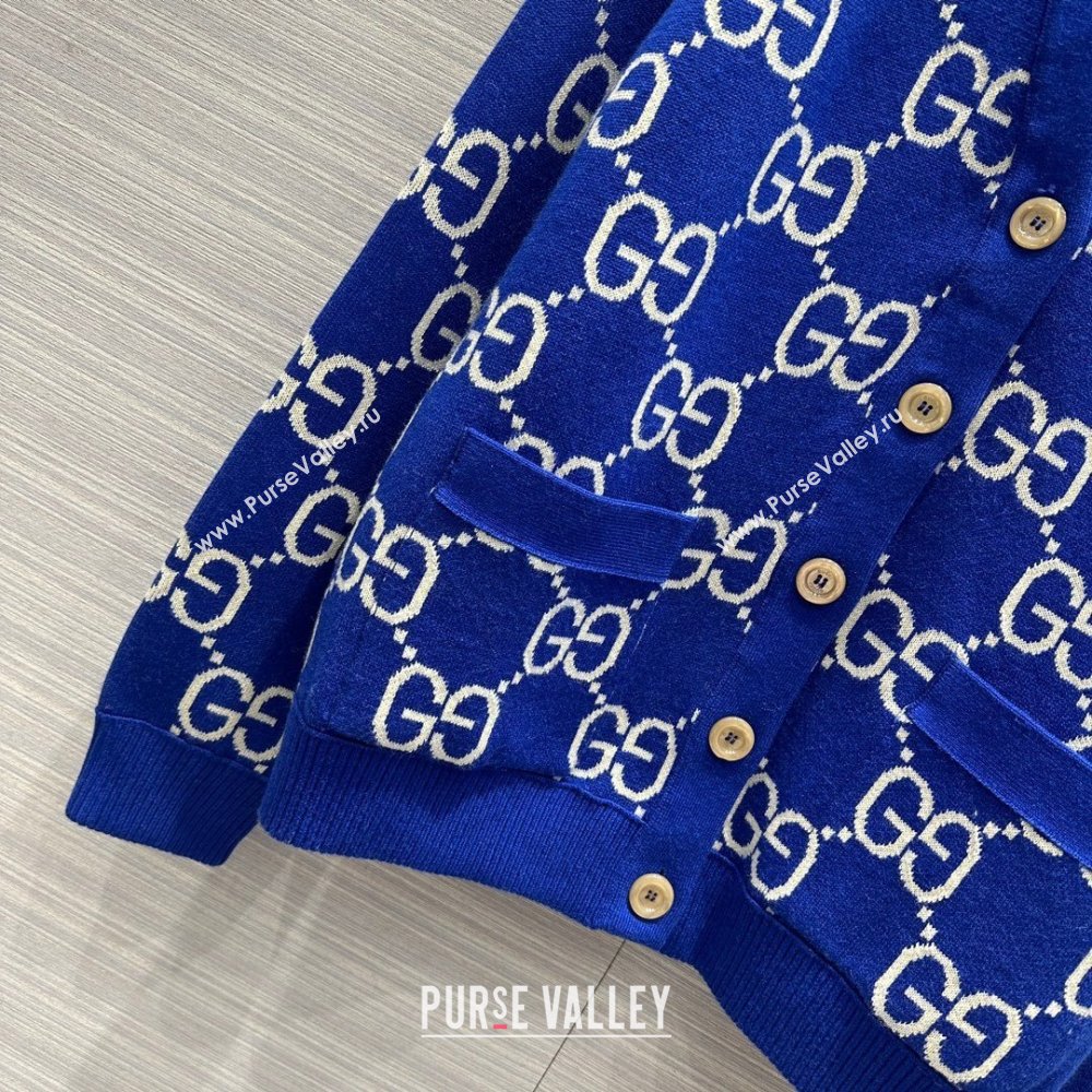 Gucci Wool Cardigan G022613 Blue 2024 (Q-24022613)