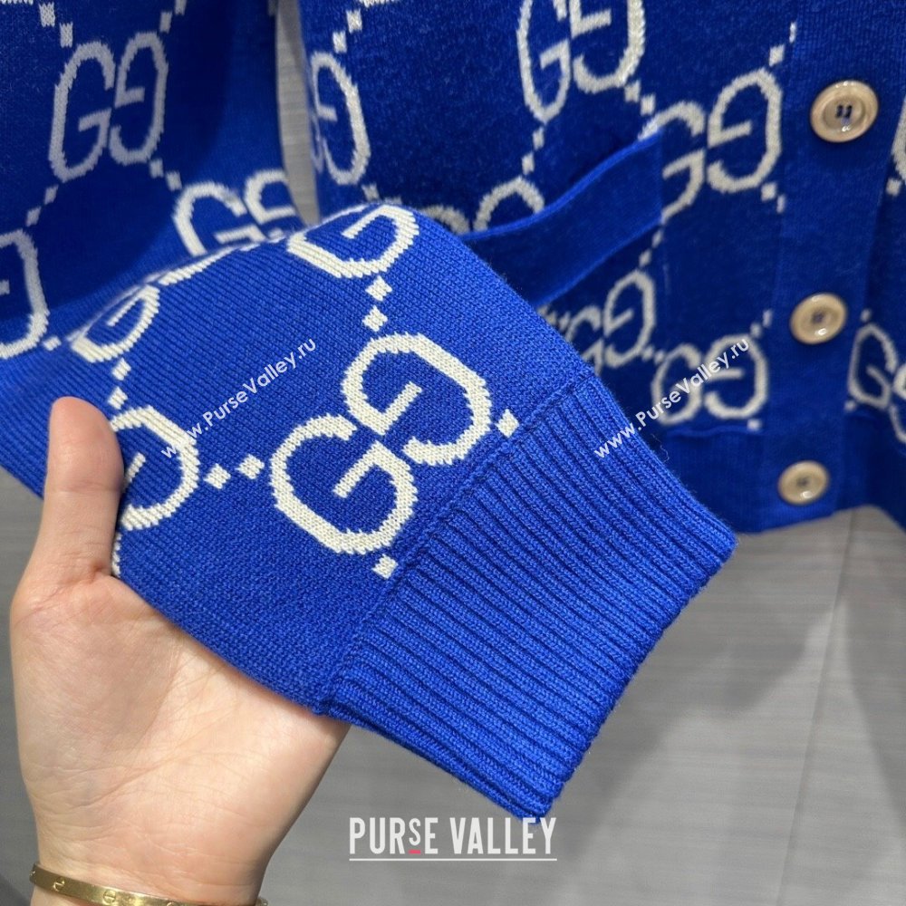 Gucci Wool Cardigan G022613 Blue 2024 (Q-24022613)