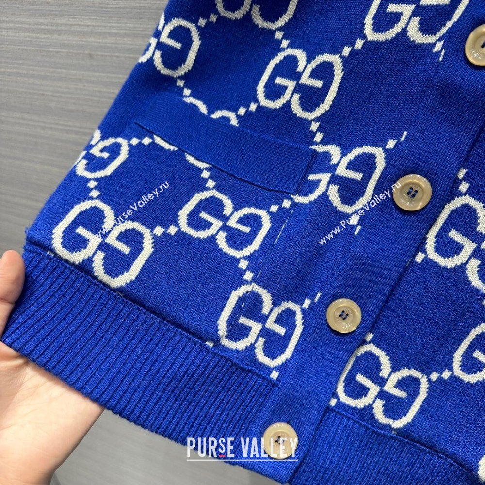 Gucci Wool Cardigan G022613 Blue 2024 (Q-24022613)