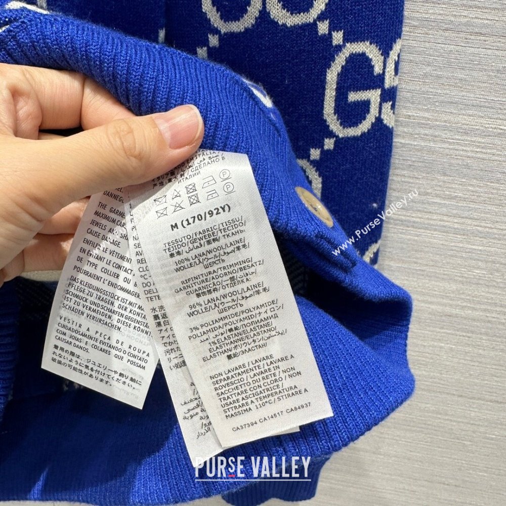 Gucci Wool Cardigan G022613 Blue 2024 (Q-24022613)