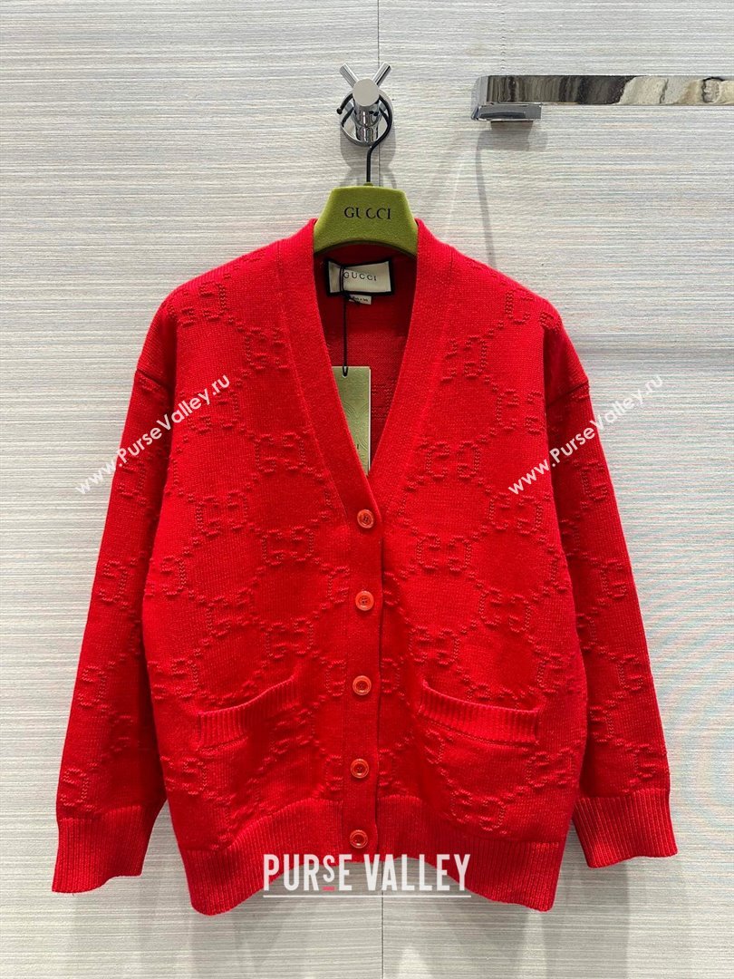 Gucci Wool Cardigan G022612 Red 2024 (Q-24022612)