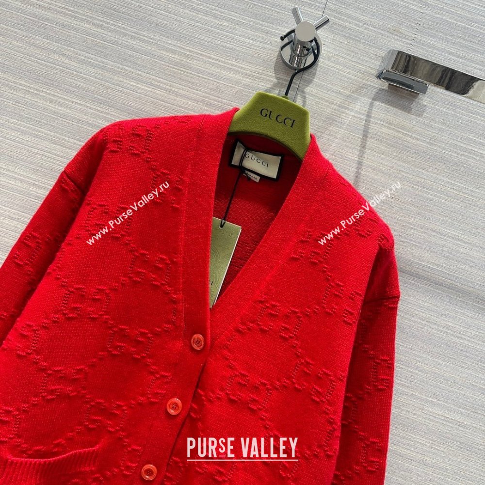 Gucci Wool Cardigan G022612 Red 2024 (Q-24022612)