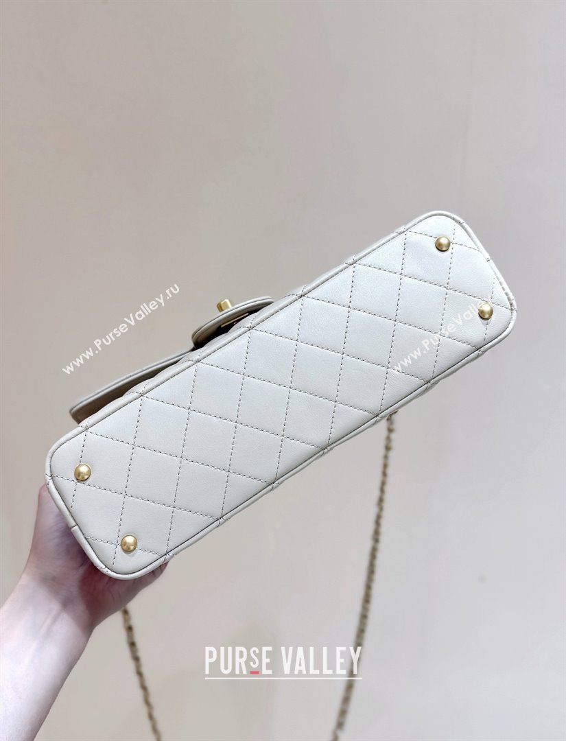 Chanel Lambskin Medium Flap Bag with Top Handle AS5356 Light Beige 2025 Top Quality (SHUNY-25080215)