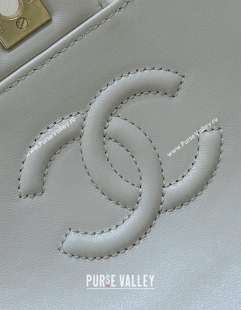 Chanel Lambskin Medium Flap Bag with Top Handle AS5356 Light Beige 2025 Top Quality (SHUNY-25080215)