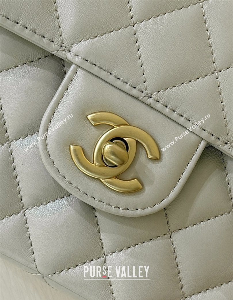 Chanel Lambskin Medium Flap Bag with Top Handle AS5356 Light Beige 2025 Top Quality (SHUNY-25080215)