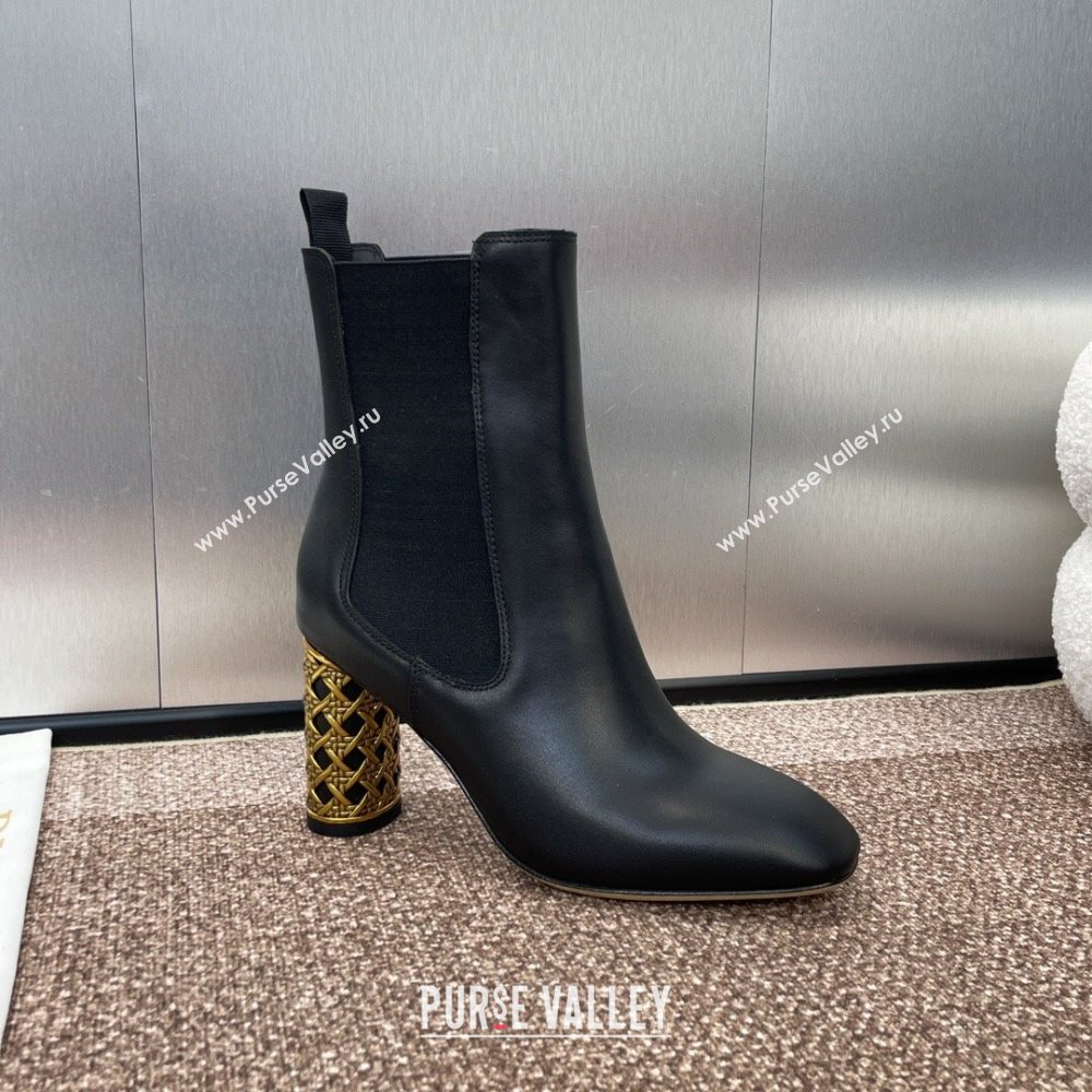 Dior Icon Heeled Ankle Boot in Black Calfskin 2024 (JC-24092913)