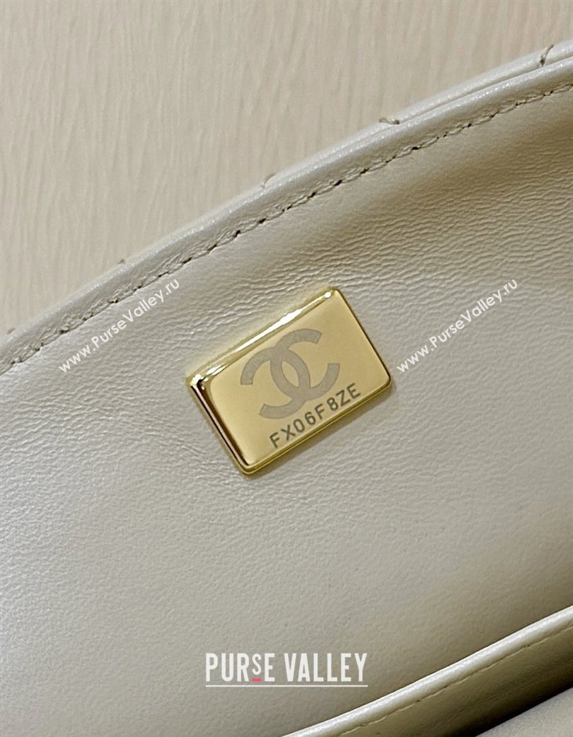 Chanel Lambskin Medium Flap Bag with Top Handle AS5356 Light Beige 2025 Top Quality (SHUNY-25080215)