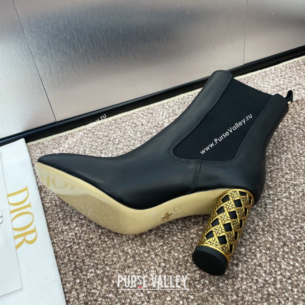 Dior Icon Heeled Ankle Boot in Black Calfskin 2024 (JC-24092913)