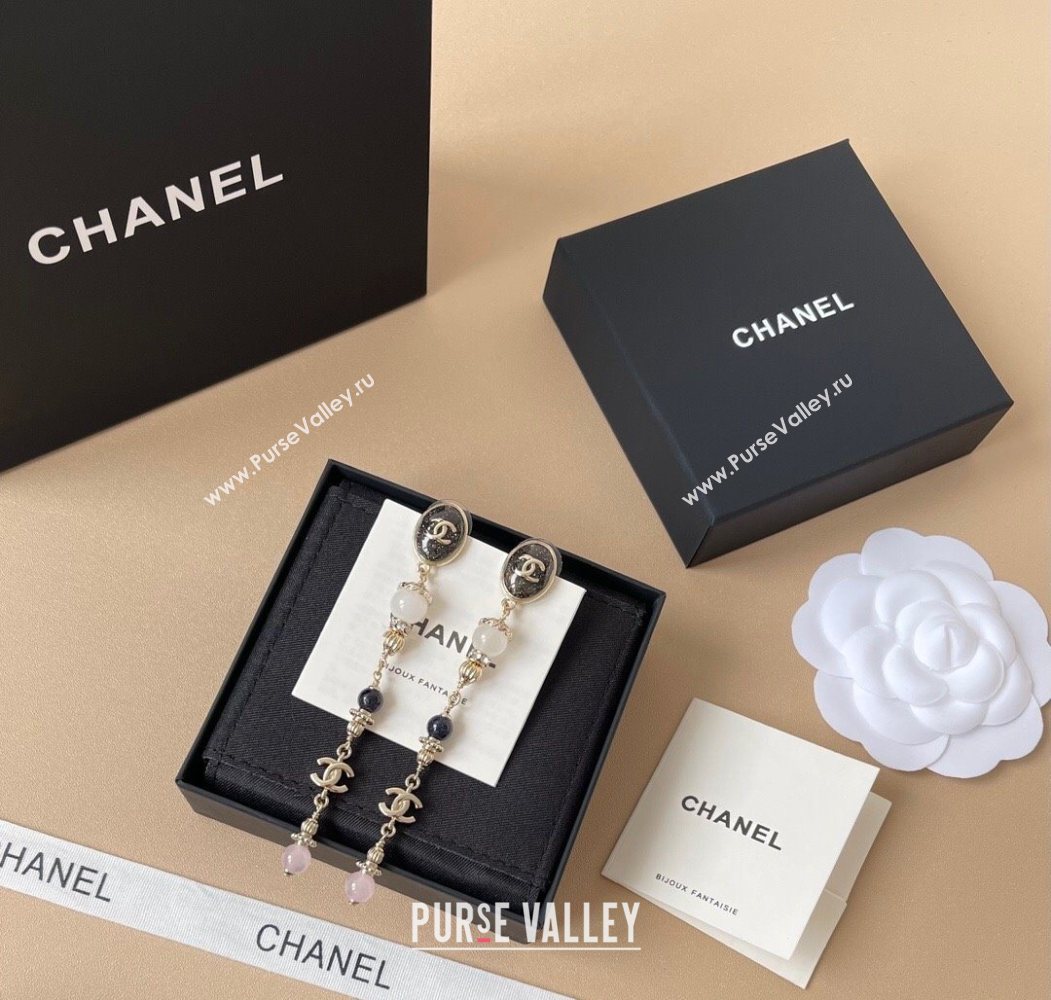 Chanel Long Earrings Black 2025 0725 (YF-250725133)