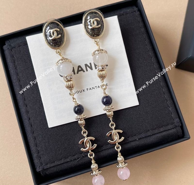 Chanel Long Earrings Black 2025 0725 (YF-250725133)