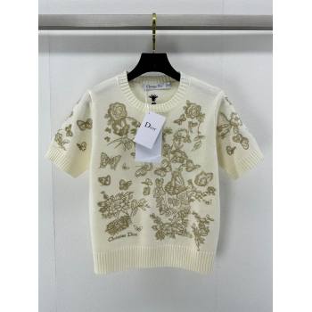 Dior Cashmere Short-sleeved Sweater D022617 Beige 2024 (Q-24022617)