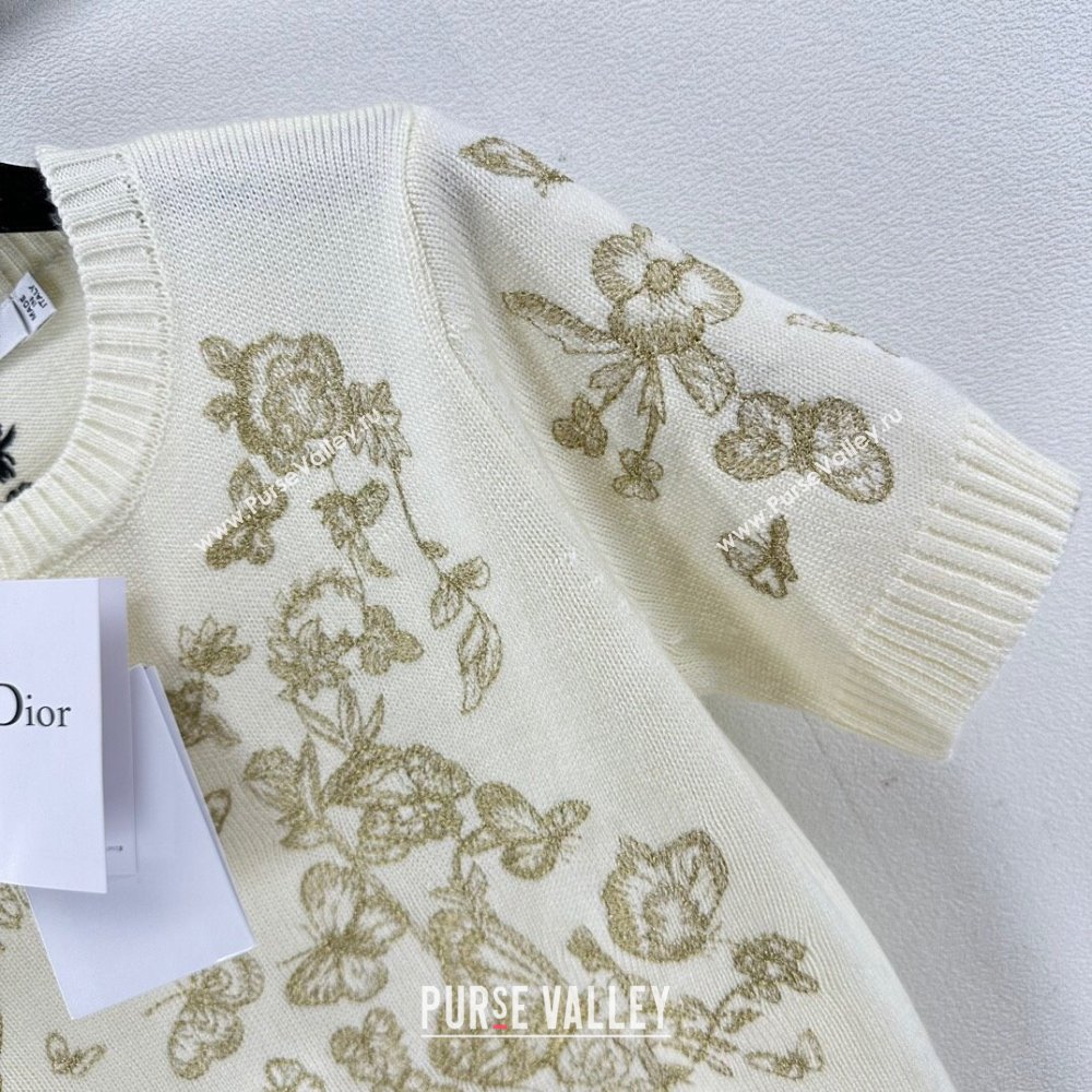 Dior Cashmere Short-sleeved Sweater D022617 Beige 2024 (Q-24022617)