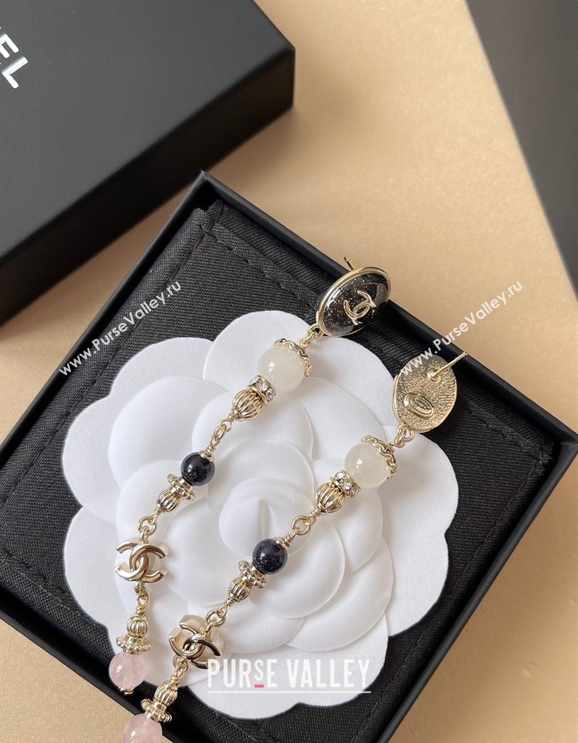 Chanel Long Earrings Black 2025 0725 (YF-250725133)