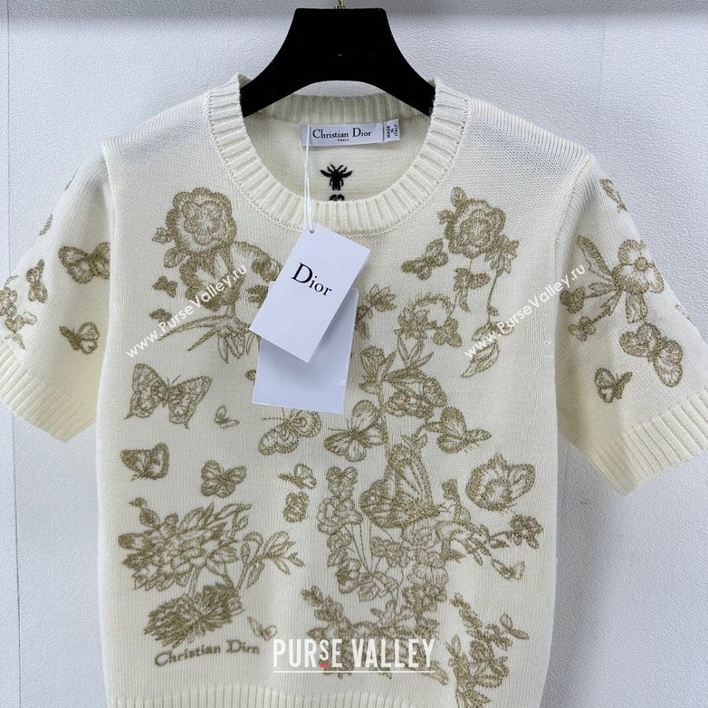 Dior Cashmere Short-sleeved Sweater D022617 Beige 2024 (Q-24022617)