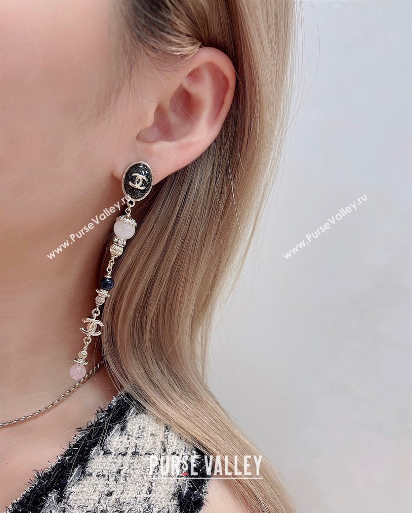 Chanel Long Earrings Black 2025 0725 (YF-250725133)