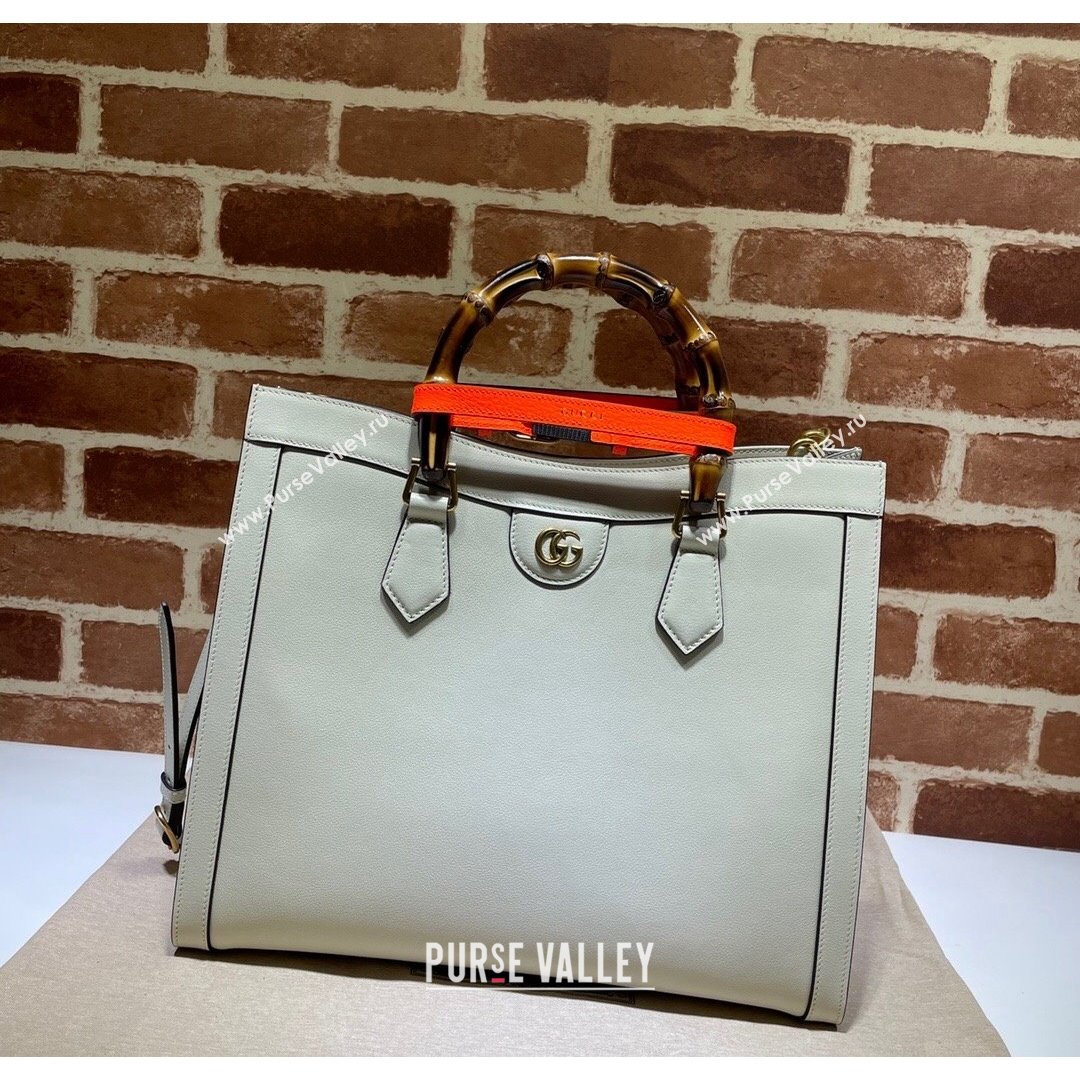 Gucci Diana Medium Tote Bag in Off-white Leather 655658 2021 (DLH-210910052)
