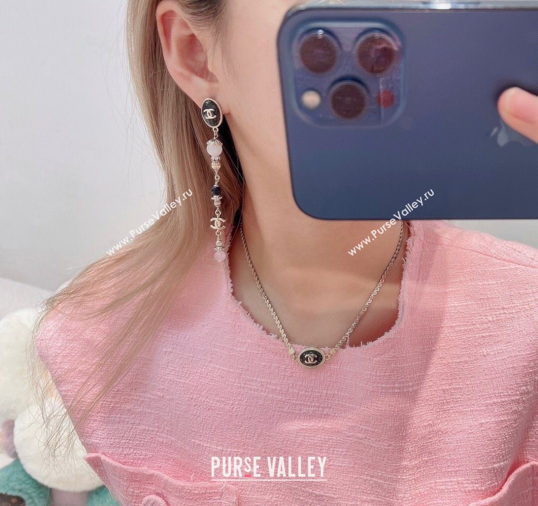 Chanel Long Earrings Black 2025 0725 (YF-250725133)