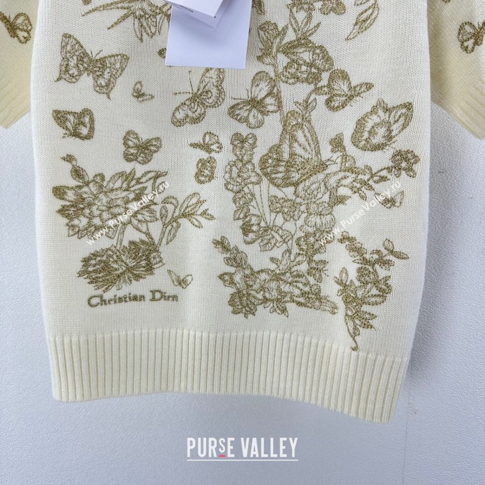 Dior Cashmere Short-sleeved Sweater D022617 Beige 2024 (Q-24022617)