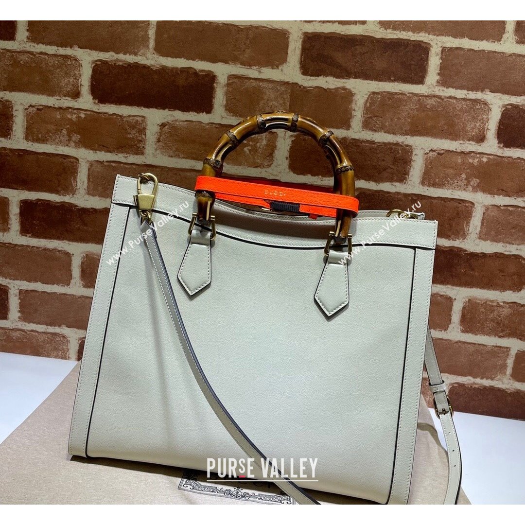 Gucci Diana Medium Tote Bag in Off-white Leather 655658 2021 (DLH-210910052)