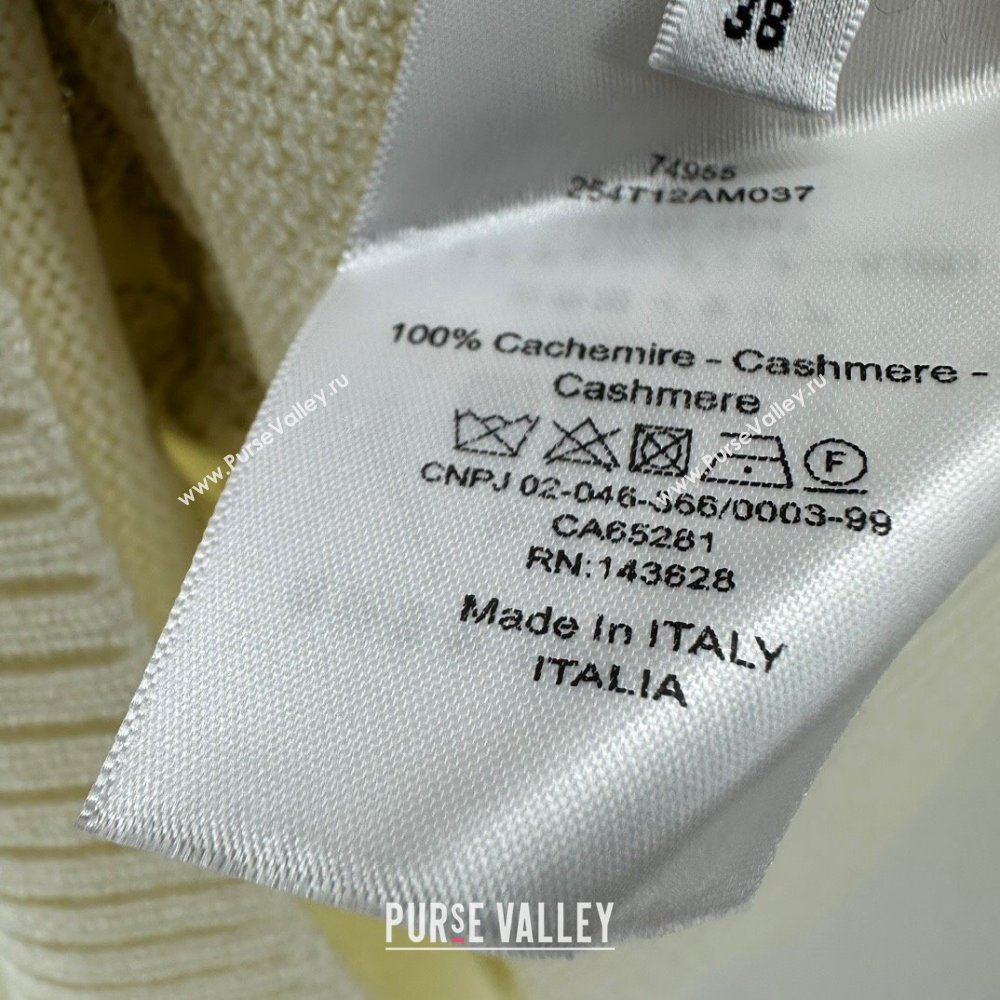 Dior Cashmere Short-sleeved Sweater D022617 Beige 2024 (Q-24022617)