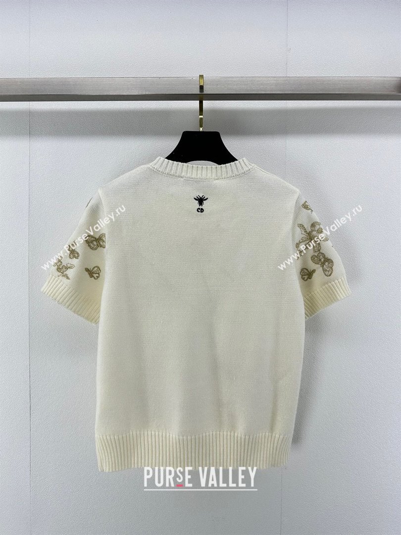Dior Cashmere Short-sleeved Sweater D022617 Beige 2024 (Q-24022617)