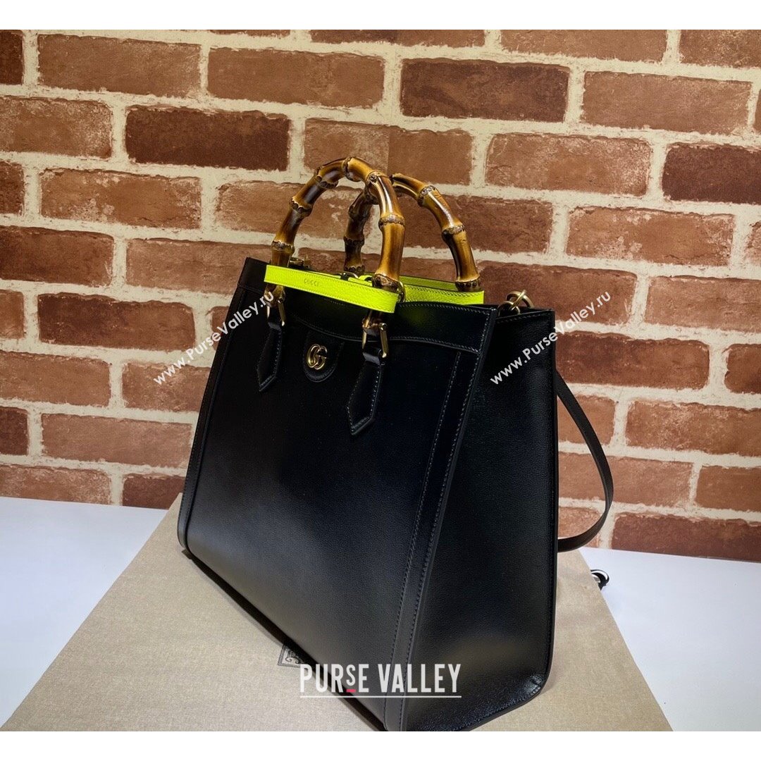Gucci Diana Medium Tote Bag in Black Leather 655658 2021 (DLH-210910051)