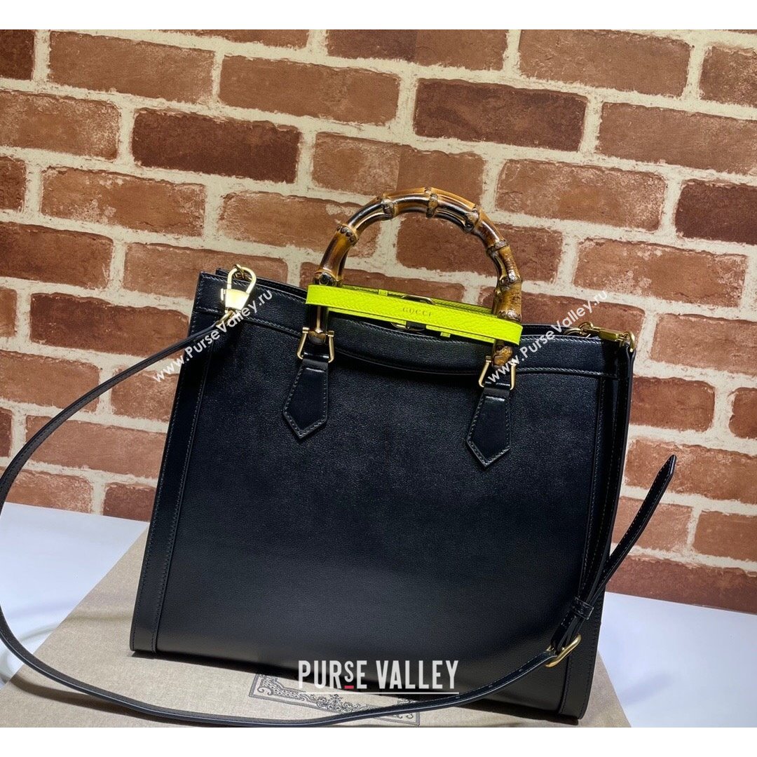 Gucci Diana Medium Tote Bag in Black Leather 655658 2021 (DLH-210910051)