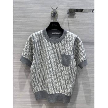 Dior Wool Short-sleeved Sweater D022618 Grey 2024 (Q-24022618)