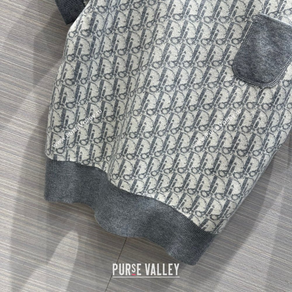 Dior Wool Short-sleeved Sweater D022618 Grey 2024 (Q-24022618)