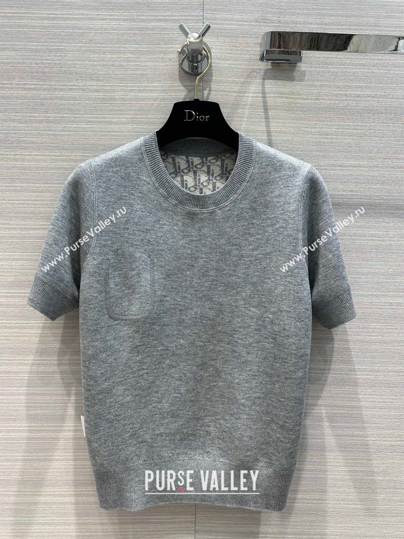 Dior Wool Short-sleeved Sweater D022618 Grey 2024 (Q-24022618)