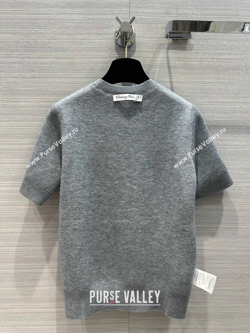 Dior Wool Short-sleeved Sweater D022618 Grey 2024 (Q-24022618)