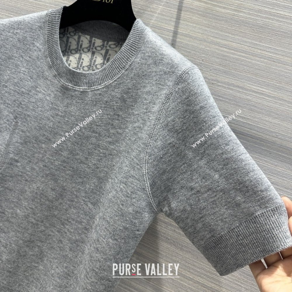 Dior Wool Short-sleeved Sweater D022618 Grey 2024 (Q-24022618)