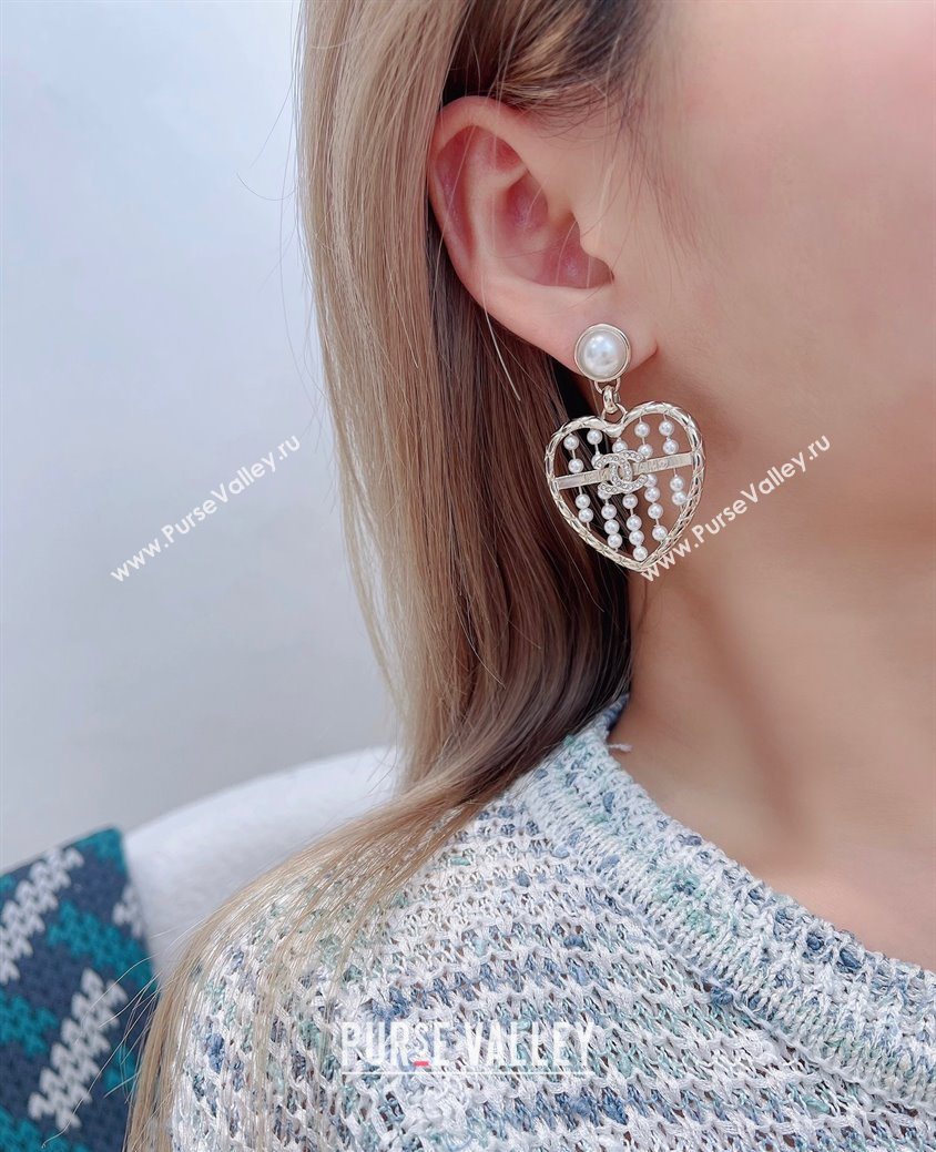 Chanel Abacus Heart Pendant Earrings 2025 (YF-250725135)