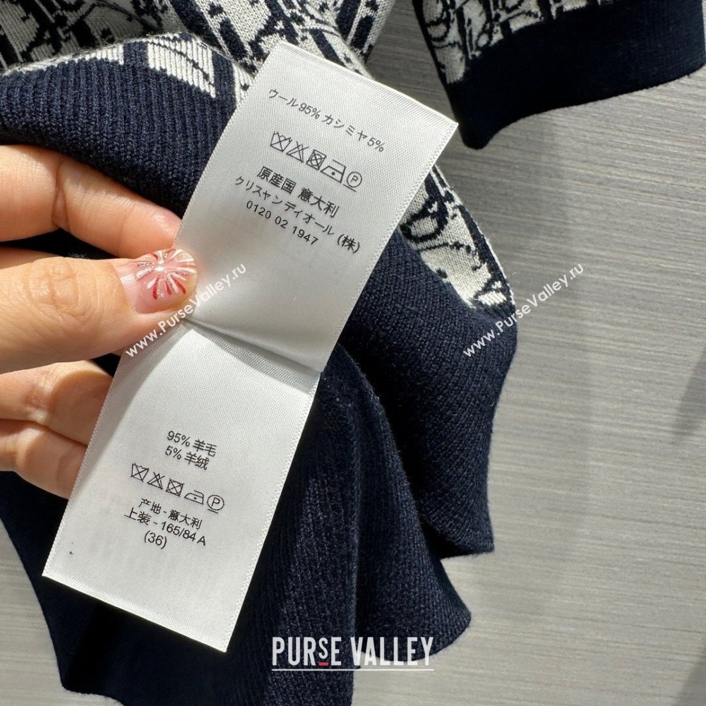 Dior Wool Short-sleeved Sweater D022619 Deep Blue 2024 (Q-24022619)